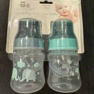 Cribmates Feeding Bottle (5 oz.) Medium Flow Silicone Wide Neck 2-pack BPA Free
